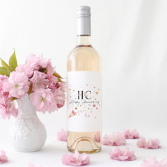 Personalised Anniversary Gift Wine Prosecco Bottle Sticker Celebration Label Gift for Couple Wife Husband Friends Parents or Loved Ones