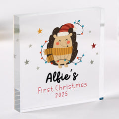Personalised Baby’s First Christmas Acrylic Block – Xmas Keepsake Gift for Newborn or Child