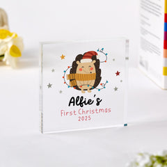 Personalised Baby’s First Christmas Acrylic Block – Xmas Keepsake Gift for Newborn or Child