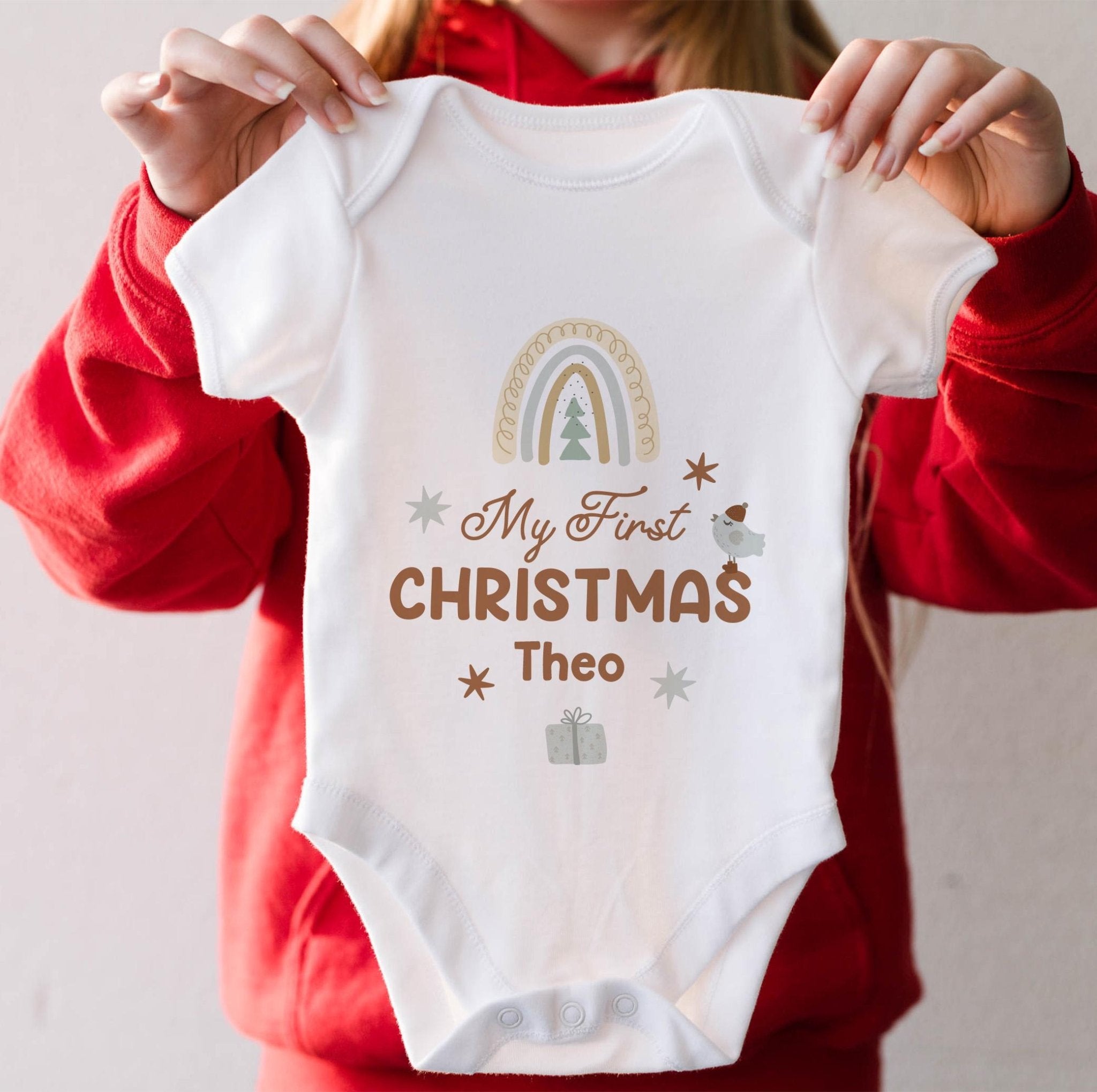 Personalised Baby's First Christmas Baby Vest, My First Christmas Bodysuit, Newborn Gift