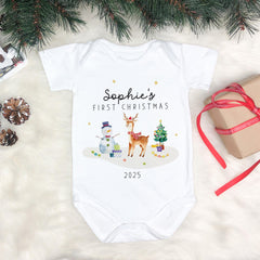 Personalised Baby’s First Christmas Bodysuit – Baby Grow Gift for Boy or Girl