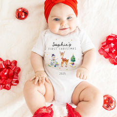 Personalised Baby’s First Christmas Bodysuit – Baby Grow Gift for Boy or Girl