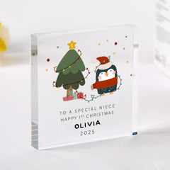 Personalised Baby's First Christmas Gift for Niece Acrylic Plaque 1st Xmas Keepsake
