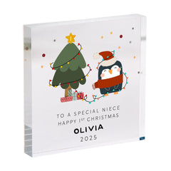 Personalised Baby's First Christmas Gift for Niece Acrylic Plaque 1st Xmas Keepsake