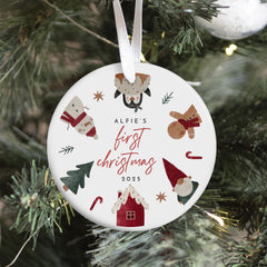 Personalised Baby’s First Christmas Ornament New Baby Christmas Bauble Gift for Parents Baby 1st Xmas Keepsake Decoration