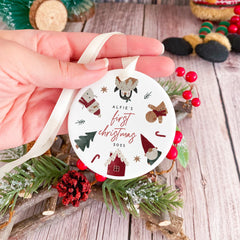 Personalised Baby’s First Christmas Ornament New Baby Christmas Bauble Gift for Parents Baby 1st Xmas Keepsake Decoration