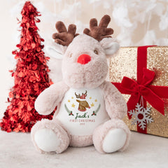 Personalised Baby’s First Christmas Reindeer Teddy – Soft Plush Toy Keepsake Gift for Newborn or Infant