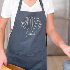 Personalised Baking Apron Gift for Her Mum Nanny Friend Bakers Chef Name Women Gift for Birthday Mother's Day