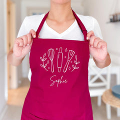 Personalised Baking Apron Gift for Her Mum Nanny Friend Bakers Chef Name Women Gift for Birthday Mother's Day