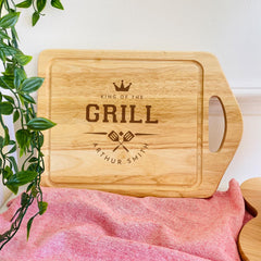 Personalised BBQ Cutting Board, King of the Grill Gift Father's Day for Dad