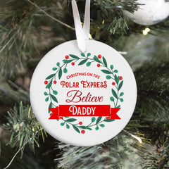 Personalised Believe Christmas Ornament On The Polar Express Ornament with Name Family Xmas Decor Holiday Keepsake Gift