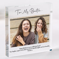 Personalised Best Friend Photo Gift for Her Birthday Christmas Acrylic Plaque Keepsake Bestie Thoughtful Present for Friends Soul Sisters