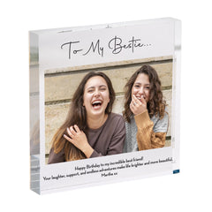 Personalised Best Friend Photo Gift for Her Birthday Christmas Acrylic Plaque Keepsake Bestie Thoughtful Present for Friends Soul Sisters