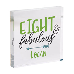 Personalised Birthday Acrylic Plaque Gift for Kids Custom Age & Name Fabulous Keepsake for Child Son Daughter Teen Niece Nephew Grandchil