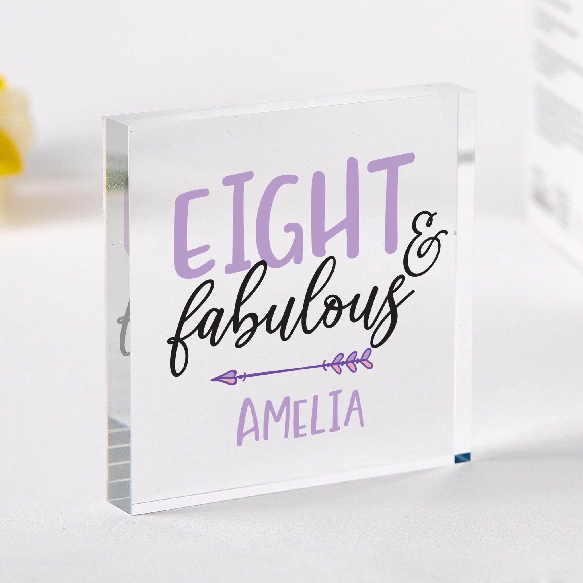 Personalised Birthday Acrylic Plaque Gift for Kids Custom Age & Name Fabulous Keepsake for Child Son Daughter Teen Niece Nephew Grandchil