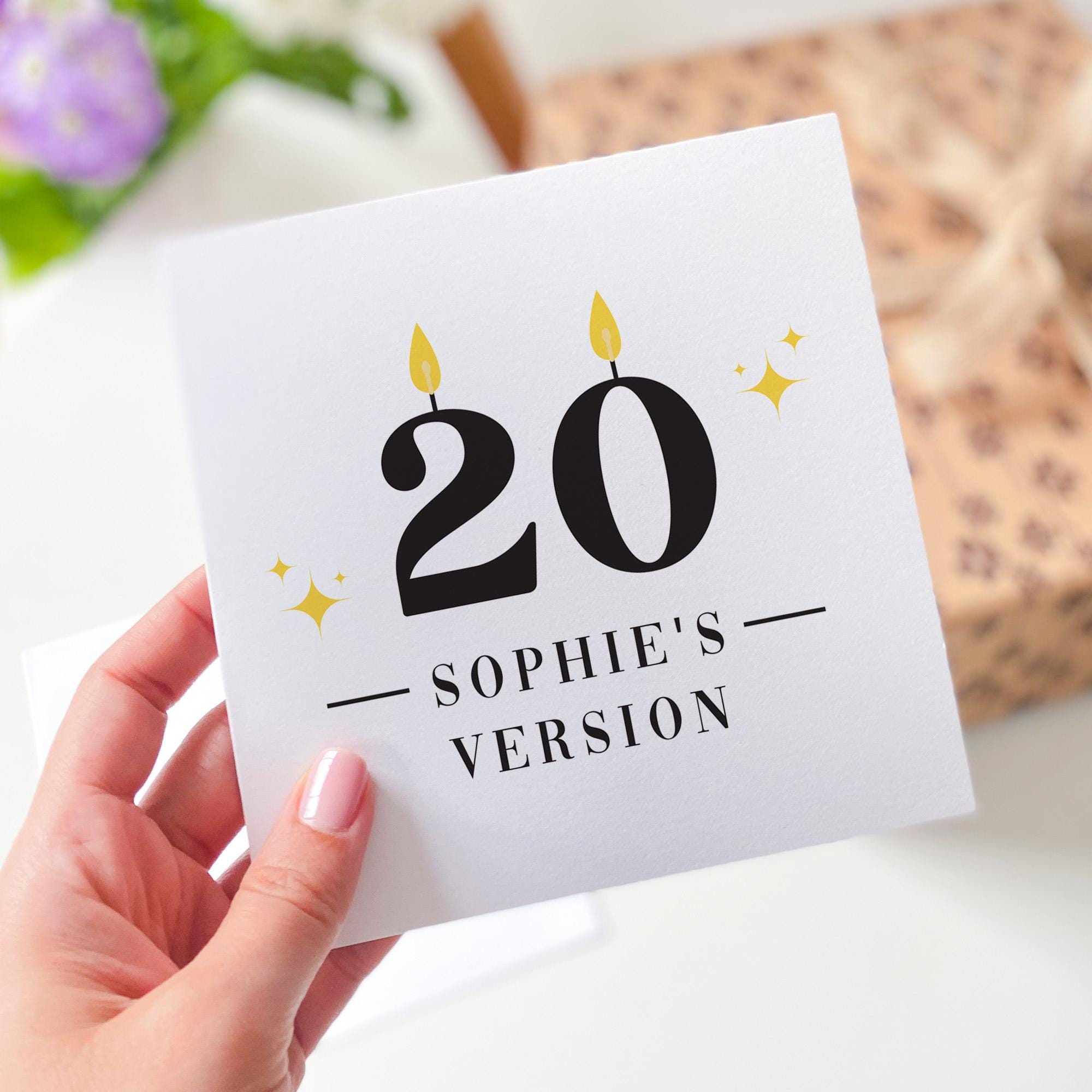 Personalised Birthday Card Custom Name Age Milestone Birthday Card Fun Candle Design Any Age Birthday Card for Him or Her Unique Card