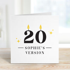 Personalised Birthday Card Custom Name Age Milestone Birthday Card Fun Candle Design Any Age Birthday Card for Him or Her Unique Card