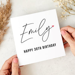 Personalised Birthday Card – Custom Name and Age – Elegant Minimal Design – Perfect for Friends Family Colleague Boss 30th 40th 50th 60th