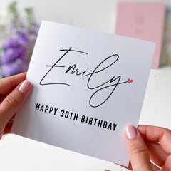 Personalised Birthday Card – Custom Name and Age – Elegant Minimal Design – Perfect for Friends Family Colleague Boss 30th 40th 50th 60th