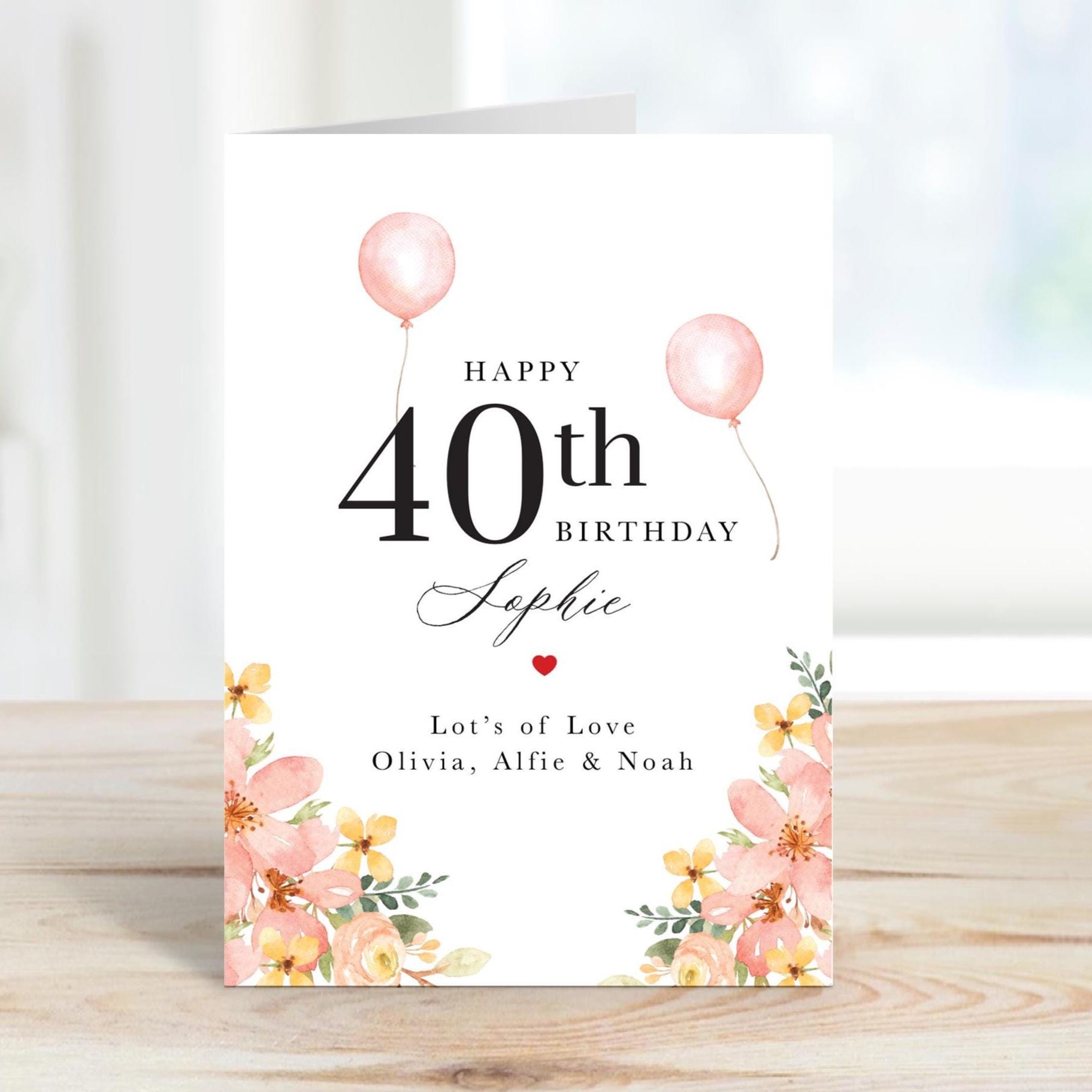 Personalised 70th Birthday Card – For Mum, Wife, Sister, Auntie, Friend – Born 1955, Pink