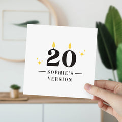 Personalised birthday card for her Name friend girlfriend bestie daughter sister fiancee happy birthday gift card with candles