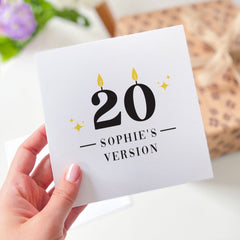 Personalised birthday card for her Name friend girlfriend bestie daughter sister fiancee happy birthday gift card with candles