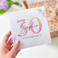 Personalised birthday card Name age friend girlfriend neighbour mum daughter sister fiancé Happy 20 30 40 50 60 70 happy birthday gift card