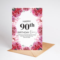 Personalised Birthday Card with ANY AGE and NAME Card for Nanny Grandma Friend Auntie Nan Nana Grandma for 40th 50th 60th 70th 80th 90th