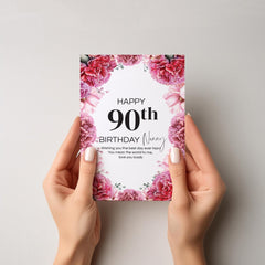 Personalised Birthday Card with ANY AGE and NAME Card for Nanny Grandma Friend Auntie Nan Nana Grandma for 40th 50th 60th 70th 80th 90th