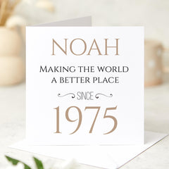 Personalised Birthday Card with Name and Year Thoughtful Gift for Him Dad Grandad Husband Brother Grandpa Uncle Friend Unique Keepsake