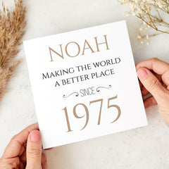 Personalised Birthday Card with Name and Year Thoughtful Gift for Him Dad Grandad Husband Brother Grandpa Uncle Friend Unique Keepsake