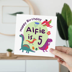 Personalised Birthday Card With Name Baby's Kid's Dinosaur 1St 2Nd 3Rd 4Th 5Th 6Th 7Th 8Th 9Th 10Th Birthday Card For Boy Girl Nephew Niece