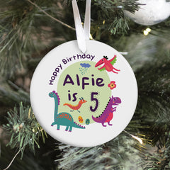 Personalised Birthday Ornament with Name Baby's Kid's Dinosaur 1st 2nd 3rd 4th 5th 6th 7th 8th 9th 10th Birthday for Boy Girl Nephew Niece