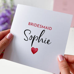 Personalised Bridesmaid Card For Bridal Shower Hen Party Gift Card Wedding Day Thank You Card Wedding Day Bridesmaid Proposal Card