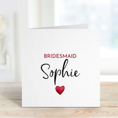 Personalised Bridesmaid Card For Bridal Shower Hen Party Gift Card Wedding Day Thank You Card Wedding Day Bridesmaid Proposal Card