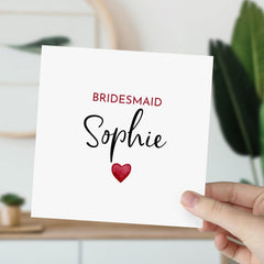 Personalised Bridesmaid Card For Bridal Shower Hen Party Gift Card Wedding Day Thank You Card Wedding Day Bridesmaid Proposal Card