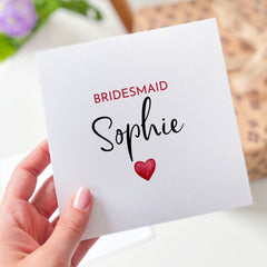 Personalised Bridesmaid Card For Bridal Shower Hen Party Gift Card Wedding Day Thank You Card Wedding Day Bridesmaid Proposal Card