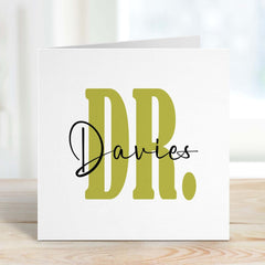 Personalised Card For A Doctor With Last Name Thank You Card Christmas Birthday Gift New Dr Present Congratulations Doctor Card New Job