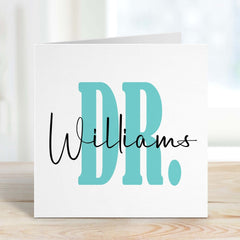 Personalised Card For A Doctor With Last Name Thank You Card Christmas Birthday Gift New Dr Present Congratulations Doctor Card New Job