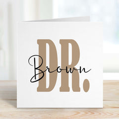 Personalised Card For A Doctor With Last Name Thank You Card Christmas Birthday Gift New Dr Present Congratulations Doctor Card New Job