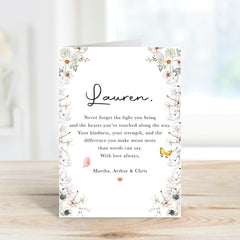 Personalised Card for Her Birthday Thank You Thinking of You Appreciation Card for Friend Mum Sister Floral Design Name Heartfelt Message