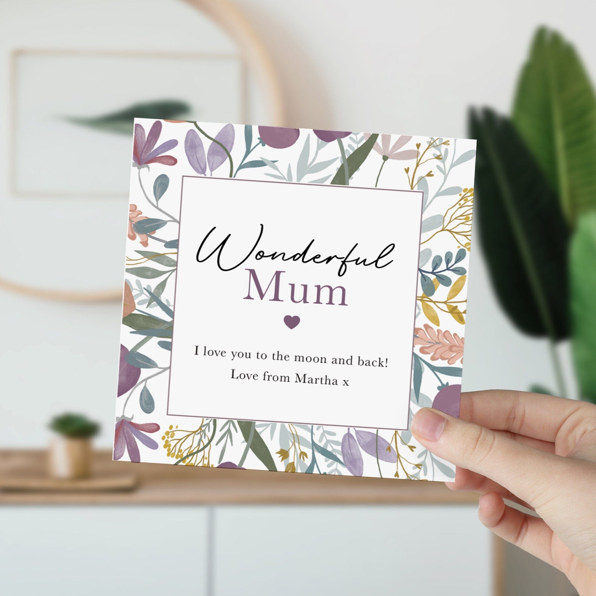 Personalised Card For Mum Happy Mother's Day Mum's Birthday Flower Gift ...