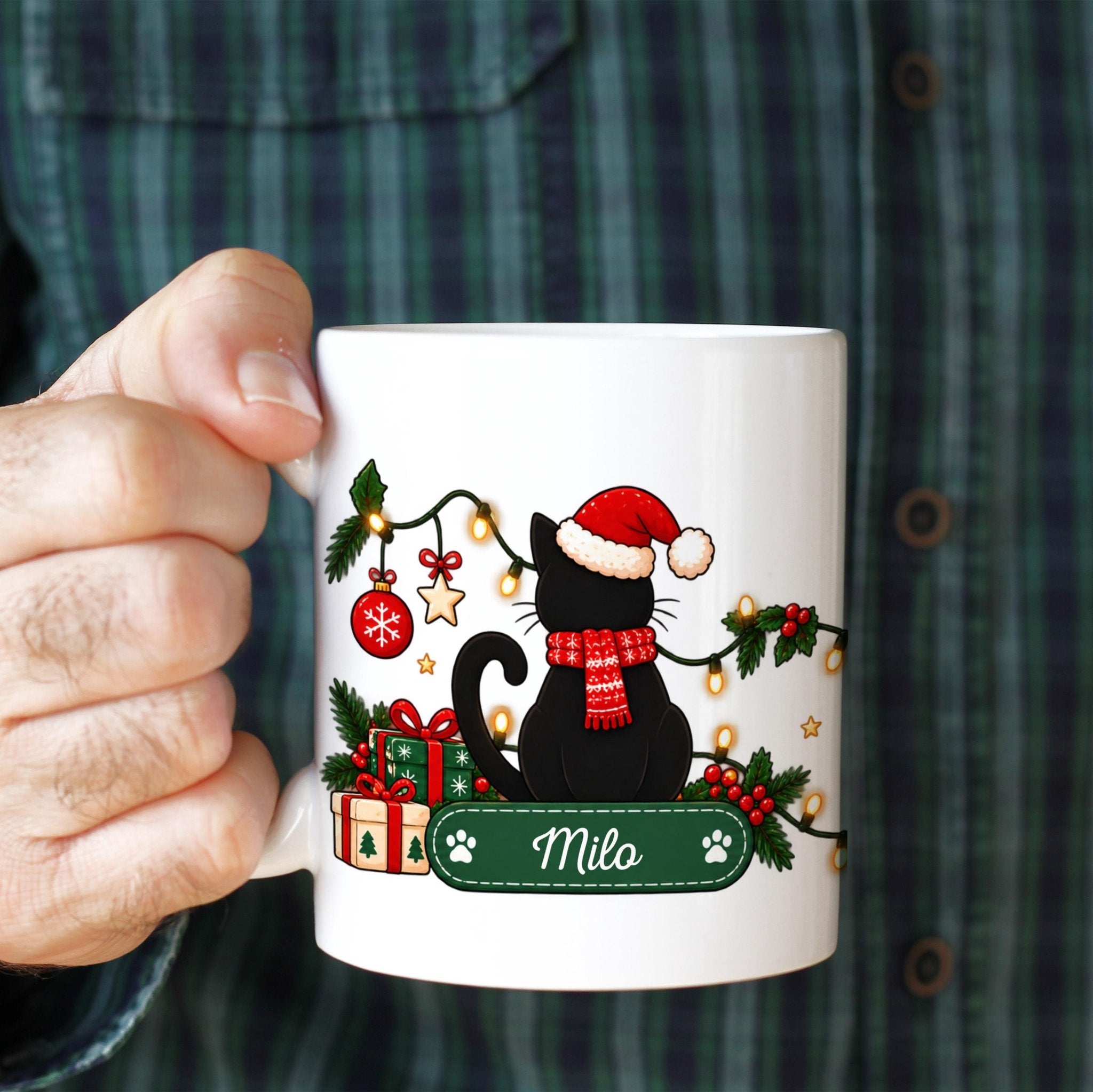 Personalised Cat Owner Christmas Mug, Cat Lover Gift