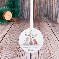 Personalised Ceramic Christmas Ornament for Daughter, Granddaughter or Niece – Custom Name Special Little Girl Gift Xmas gift ornament