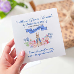 Personalised Christening Card With Name And Church Name Pink Or Blue Baptism Decoration Baby Girl Boy Gifts Keepsake Naming Ceremony