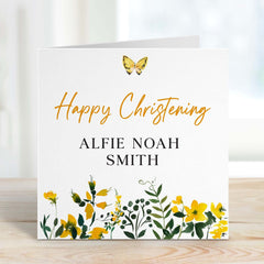 Personalised Christening Card With Name For Godson Goddaughter Nephew Niece Kids Granddaughter Grandson On Your Christening Day Keepsake