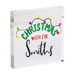Personalised Christmas Acrylic Plaque Custom Family Name Decoration Gift for Friends or Family