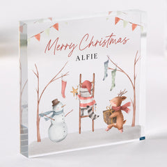 Personalised Christmas Acrylic Plaque Gift for Kids – Keepsake for Child Niece Nephew Son Daughter or Grandchild