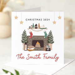 Personalised Christmas Card Family Name Last Name Xmas Card Xmas Gift Card Family Greeting Card Happy Merry Christmas