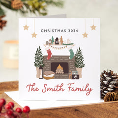 Personalised Christmas Card Family Name Last Name Xmas Card Xmas Gift Card Family Greeting Card Happy Merry Christmas